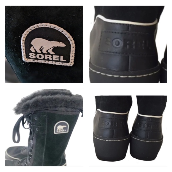 Sorel Tivoli III High Black Suede Leather Mid-Calf Lace Up Winter Snow Boots - Picture 9 of 14